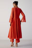Coral Silk Chanderi Dori Embroidered Anarkali Set