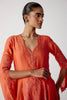Coral Silk Chanderi Dori Embroidered Anarkali Set