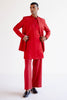 Ruby Red Dori Embroidered Kurta and Jacket Set