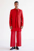 Ruby Red Dori Embroidered Kurta and Jacket Set