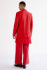 Ruby Red Dori Embroidered Kurta and Jacket Set