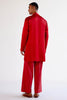 Ruby Red Dori Embroidered Kurta and Jacket Set