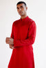 Ruby Red Dori Embroidered Kurta and Jacket Set