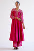 Fuchsia Pink Silk Chanderi Dori Embroidered Anarkali Set