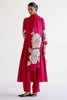 Fuchsia Pink Cotton Silk Blend Hand-Painted Anarkali Set
