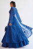 Sapphire Blue Satin Lehenga and Embroidered Jacket Set