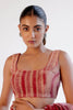 Dusty Rose Embroidered Velvet Saree Set