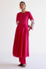 Fuchsia Pink Cotton Silk Blend Hand-Painted Anarkali Set
