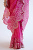 Fuchsia Pink Embroidered Silk Organza Saree