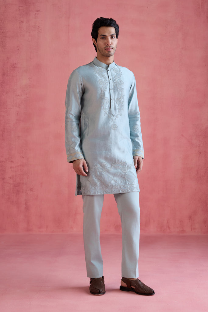 Azaan Kurta set - Ice Blue