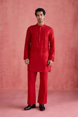 Faiz - Red Kurta Set