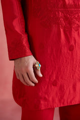 Faiz - Red Kurta Set