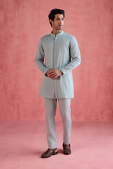 Janaab - Ice Blue Jacket Set