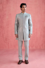Janaab - Ice Blue Jacket Set