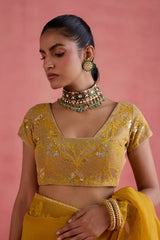 Zeba - Mustard Saree Set
