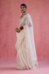 Zeba - Ivory Saree Set