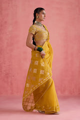 Zeba - Mustard Saree Set