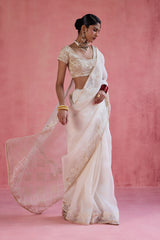 Zeba - Ivory Saree Set