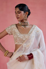 Zeba - Ivory Saree Set