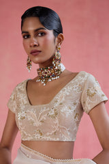 Zeba - Ivory Saree Set