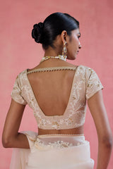 Zeba - Ivory Saree Set