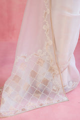 Zeba - Ivory Saree Set