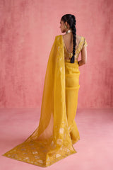 Zeba - Mustard Saree Set