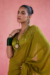 Naaz - Green Saree Set