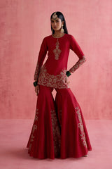 Alya - Red Sharara Set