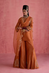 Huma - Orange Sharara Set