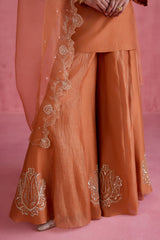 Huma - Orange Sharara Set