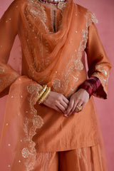 Huma - Orange Sharara Set