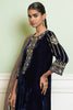 Navy Blue Embroidered Velvet Straight Kurta Set