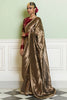Gold Silk Tissue Embroidered Saree Set