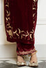 Maroon Embroidered Velvet Kurta Set