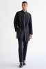 Black Silk Chanderi Kurta with Open Front