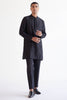 Black Emboidered Silk Chanderi Kurta Set