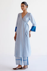 Alia Bhatt in Light Blue Summer Tussar Angrakha Set
