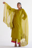 Green Chanderi Kurta Set with Resham Embroidery