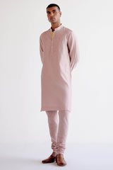 Blush Pink Embroidered Silk Chanderi Kurta