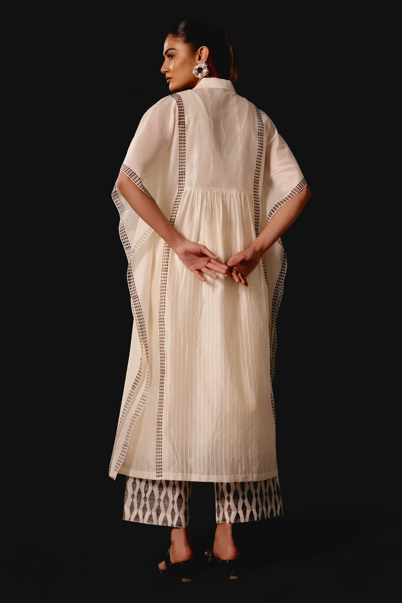 Ivory Silk Chanderi Kaftan Set