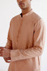 Caramel Emboidered Silk Chanderi Kurta Set