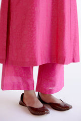 Fuchsia Pink Chanderi Kurta Set (RTS)