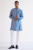 Ice Blue Summer Tussar Bundi Set