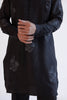 Black Block-Printed Kurta Set