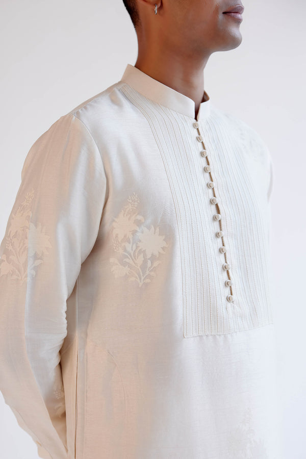 Ivory Block-Printed Kurta Set