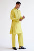 Lemon Yellow Block-Printed Kurta Set