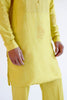 Lemon Yellow Block-Printed Kurta Set
