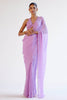 Lilac Modal Satin & Chiffon Mukaish Saree