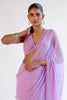 Lilac Modal Satin & Chiffon Mukaish Saree